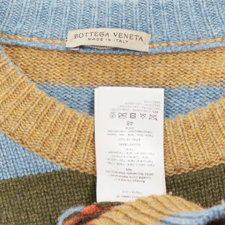 BOTTEGA VENETA cashmere blend multicolor striped pullover sweater IT48 M