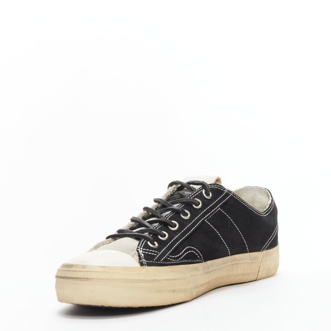 GOLDEN GOOSE VSTAR2 bicolor grey black distressed leather sneakers EU40