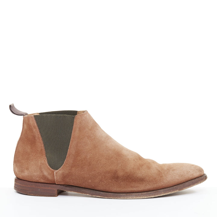 CROCKETT & JONES Chelsea tan brown repello suede ankle boots UK6.5 EU40.5