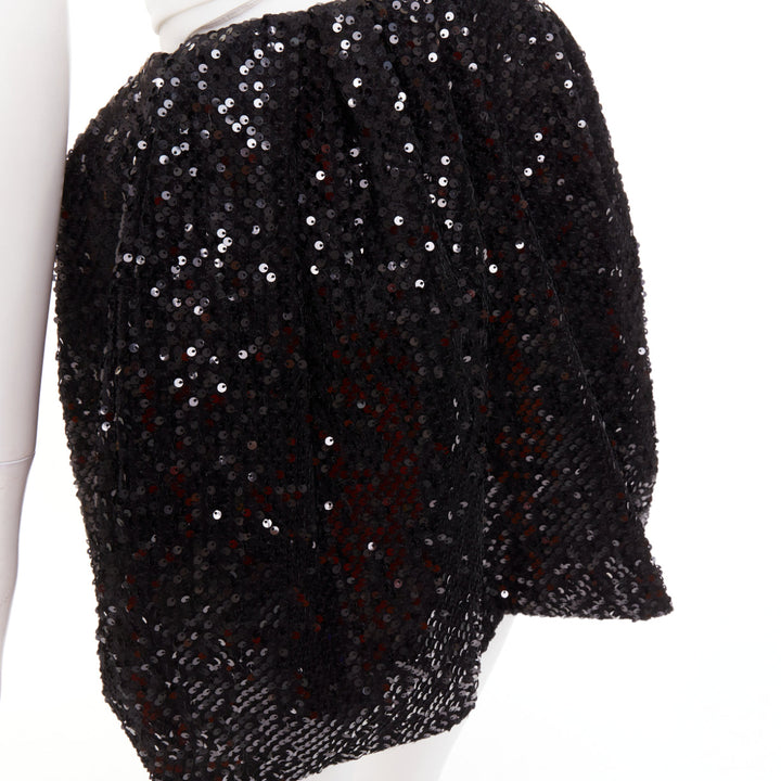 ALEXANDRE VAUTHIER SS2019 white satin bow black sequin mini dress