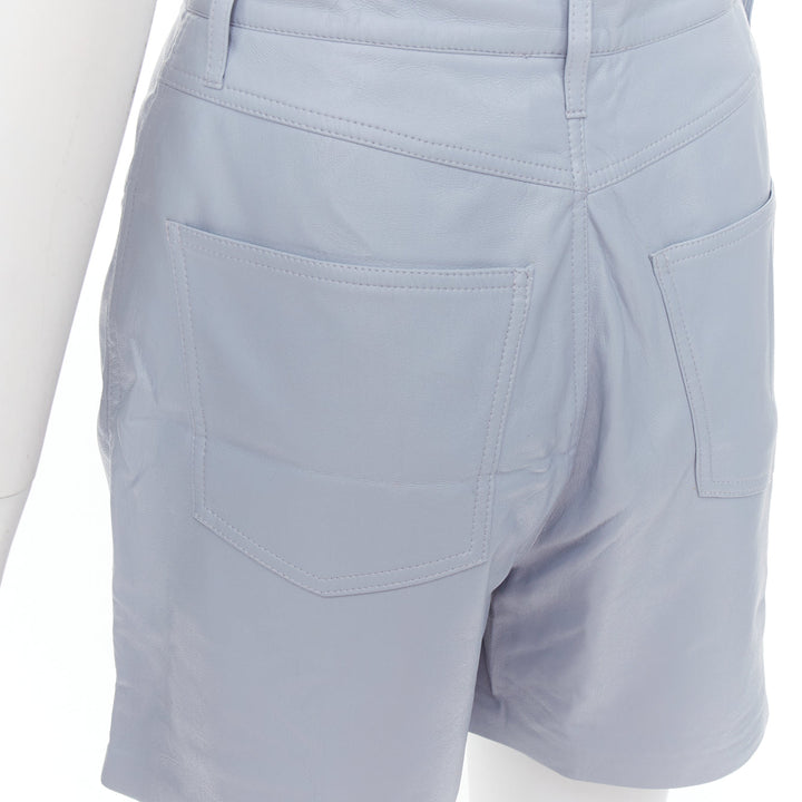 NANUSHKA powder blue vegan leather high waist shorts S