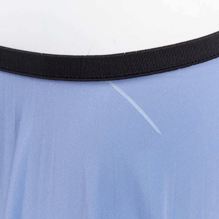 OLD CELINE Phoebe Philo sky blue pleated black waistband skirt FR34 XS