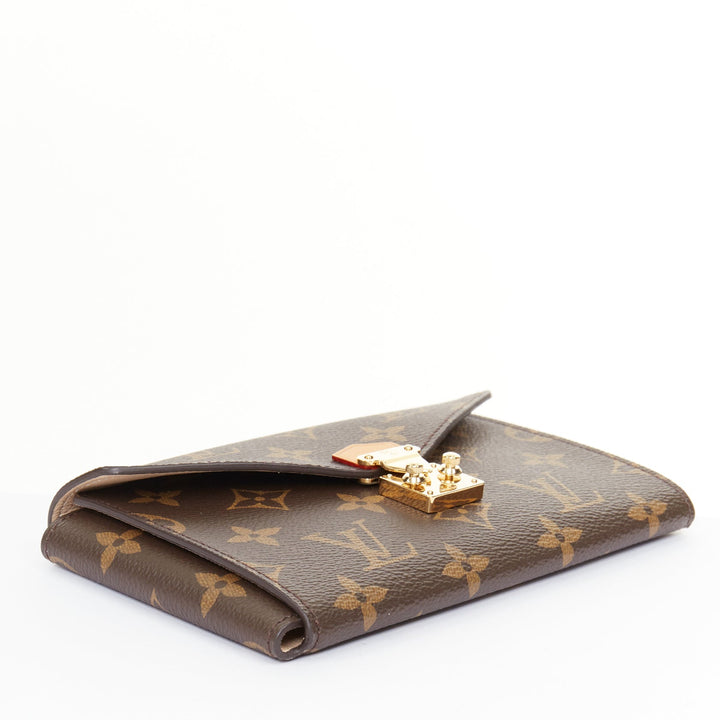 LOUIS VUITTON 2024 Metis brown monogram coated canvas S lock makeup pouch bag