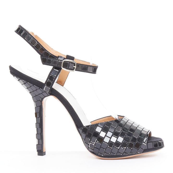rare MAISON MARGIELA 2009 Runway Disco Ball mosaic tile sandals EU36