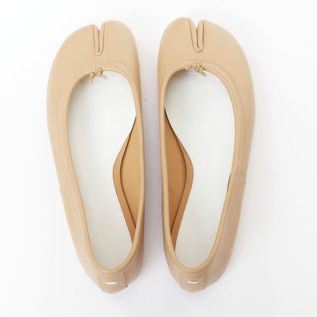 MAISON MARGIELA Tabi  nude soft nappa leather split toe ballet flats EU37.5