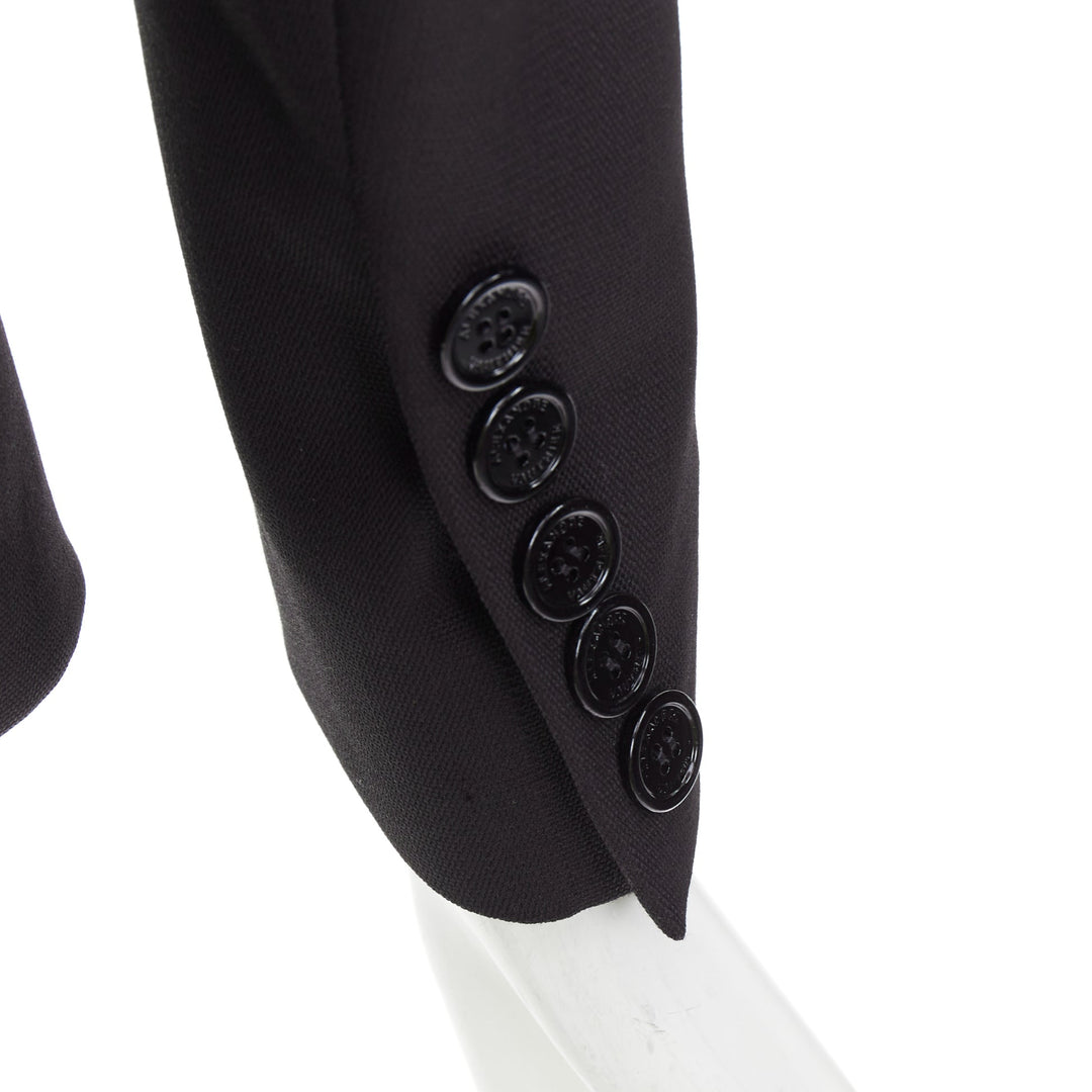 ALEXANDRE VAUTHIER COUTURE SS2021 black grain de poudre satin lapel tux jacket