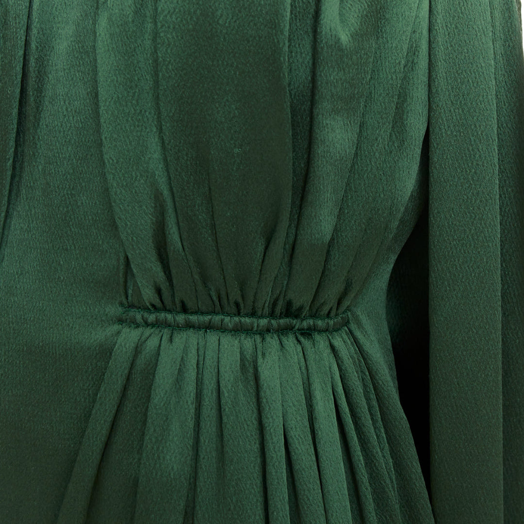 EMILIA WICKSTEAD 2020 Elaine strapless emerald green satin gown dress UK6 XS
