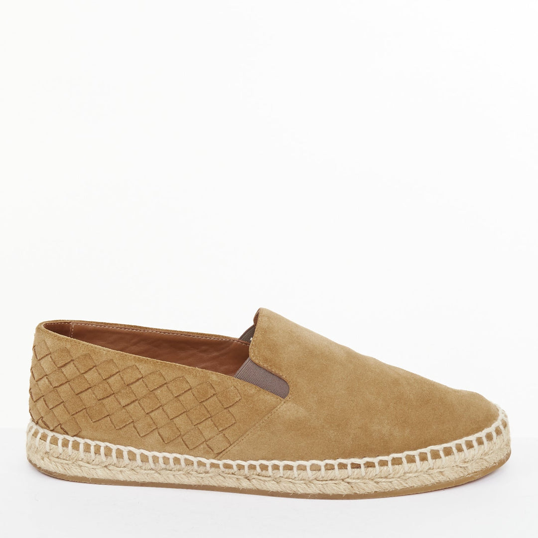 BOTTEGA VENETA 2019 Intrecciato tan brown suede slip on espadrilles flats EU39