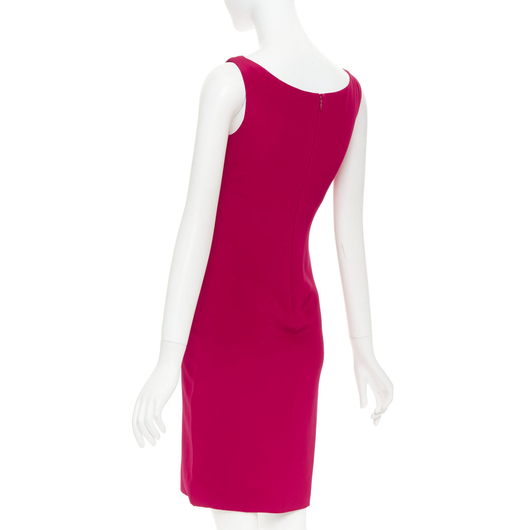 VERA WANG red slinky draped cowl neck sleeveless mini dress