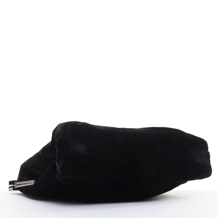 rare YVES SAINT LAURENT Tom Ford Mombasa lucite horn handle velvet evening bag