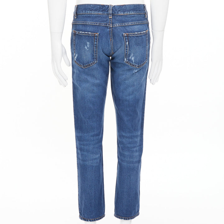 DOLCE GABBANA Martini mid blue distressed cotton denim jeans IT48 M