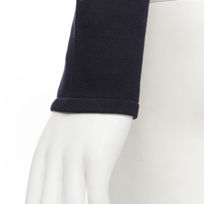 KORS MICHAEL KORS navy blue silk nylon knit long sleeve turtleneck sweater S