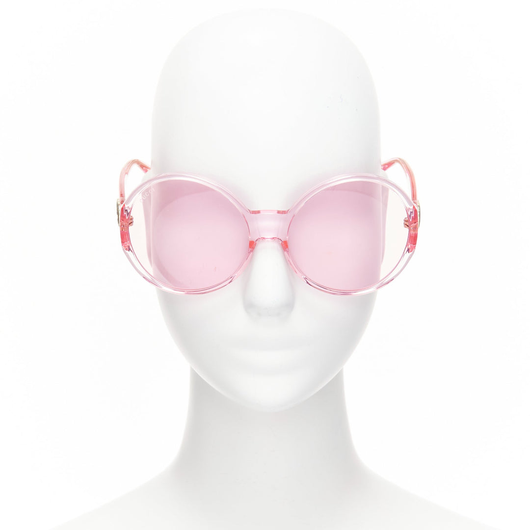 GUCCI Alessandro Michele GG0954S pink hue round frame oversized sunnies
