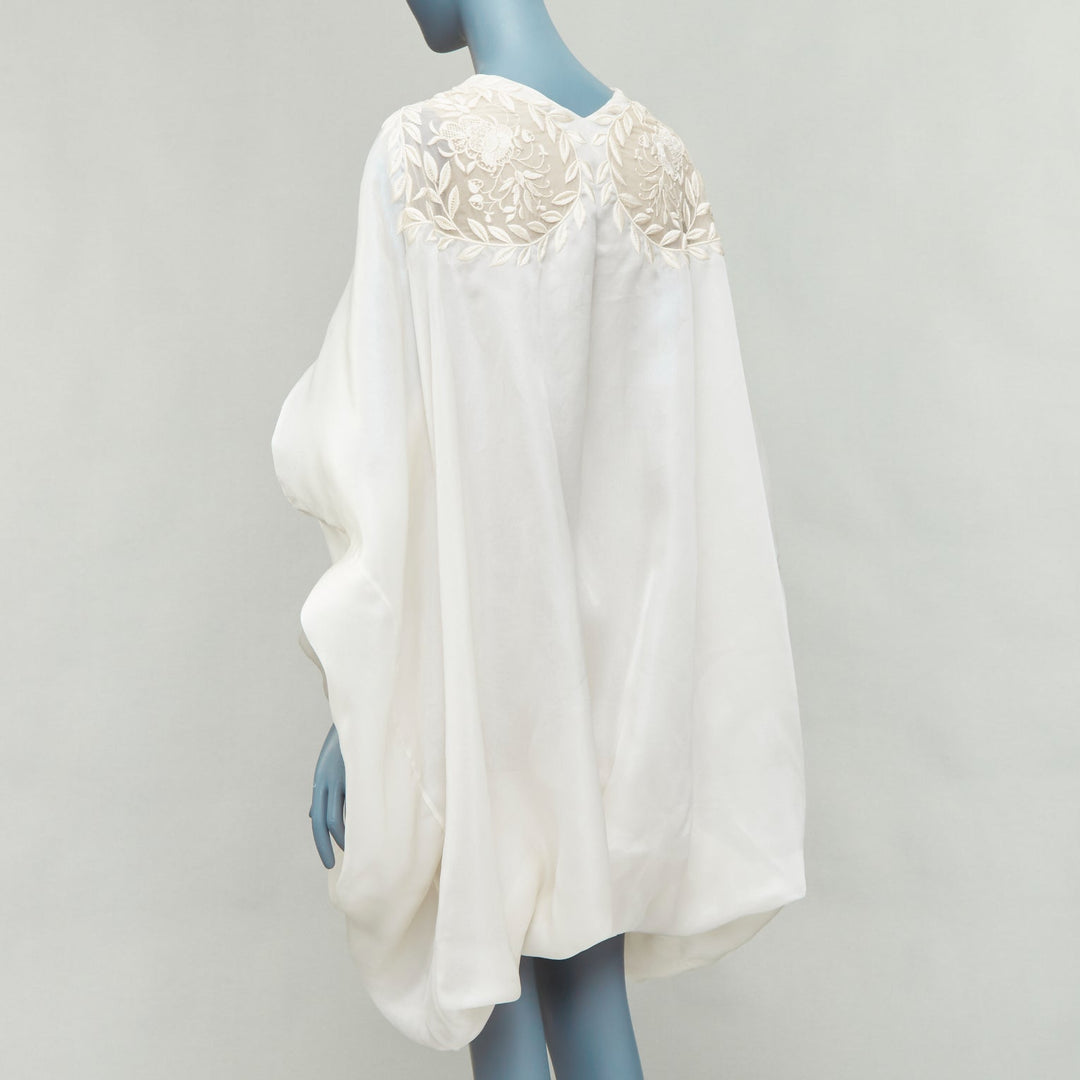 rare ALEXANDER MCQUEEN Vintage 2009 Runway skull embroidered drape dress IT38 XS
