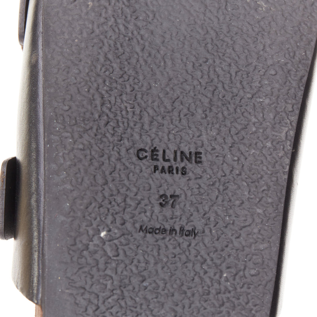 rare CELINE Phoebe Philo 2014 Boxy Western Cowboy Baroque Buckle sandals EU38