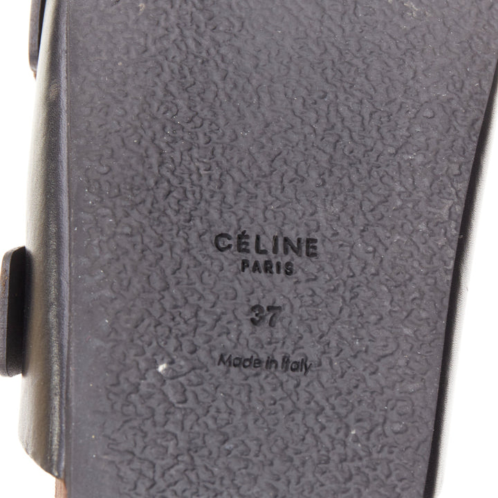 rare CELINE Phoebe Philo 2014 Boxy Western Cowboy Baroque Buckle sandals EU38