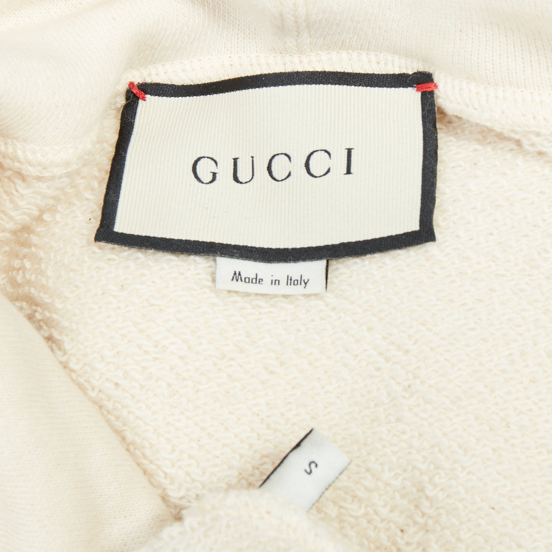 GUCCI Shunga Geisha Lover cream embroidery pearl embellished hoodie M