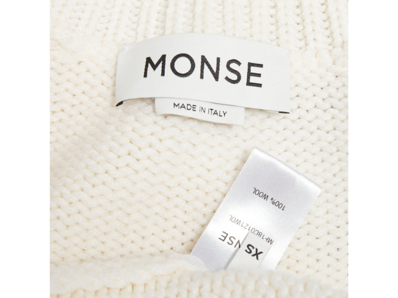 MONSE 100% wool cream deconstructed cut out turtleneck sweater XS