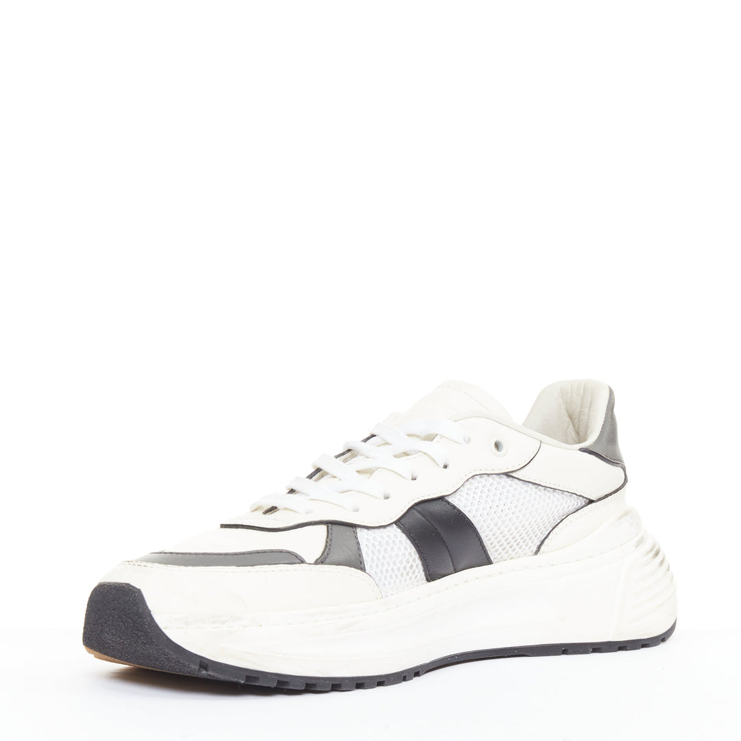 BOTTEGA VENETA 2020 Speedster white black mesh calfskin chunky sneakers EU42