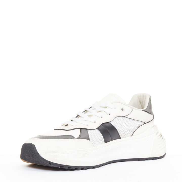 BOTTEGA VENETA 2020 Speedster white black mesh calfskin chunky sneakers EU42