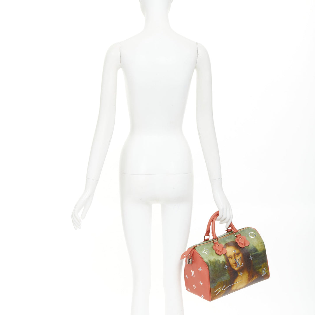 LOUIS VUITTON 2017 Jeff Koons Masters Da Vinci Mona Lisa Speedy 30 bag