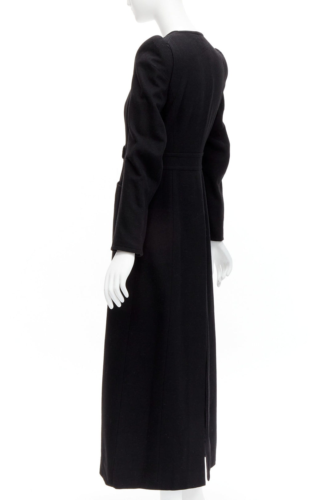 MAISON MARGIELA 1990s Vintage black wool felt longline Cigarette coat FR38 M
