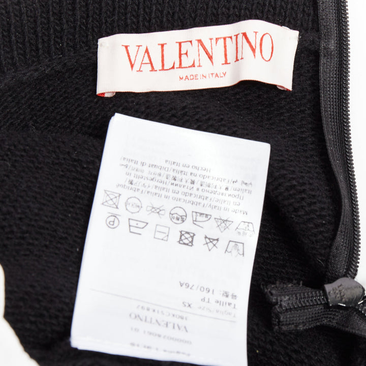 VALENTINO 2023 black 100% virgin wool collar cold shoulder sweater XS