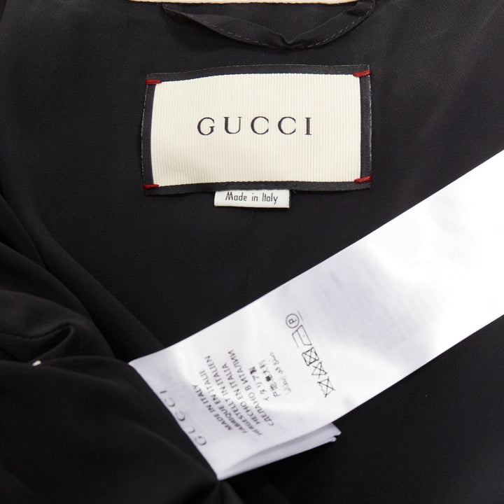 GUCCI 2017 Runway black tailleur crystal bow embellished wool jacket IT40 S