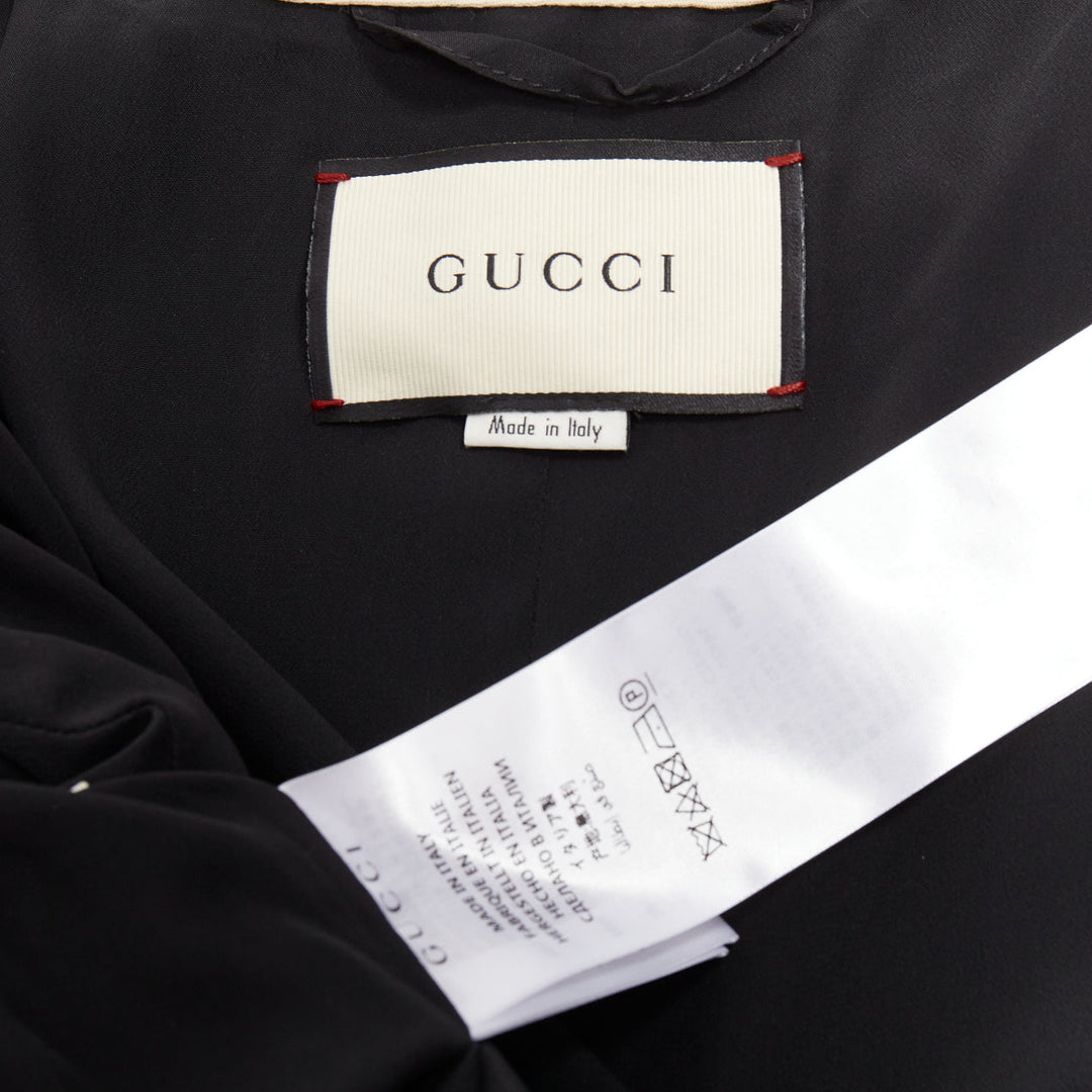 GUCCI 2017 Runway black tailleur crystal bow embellished wool jacket IT40 S