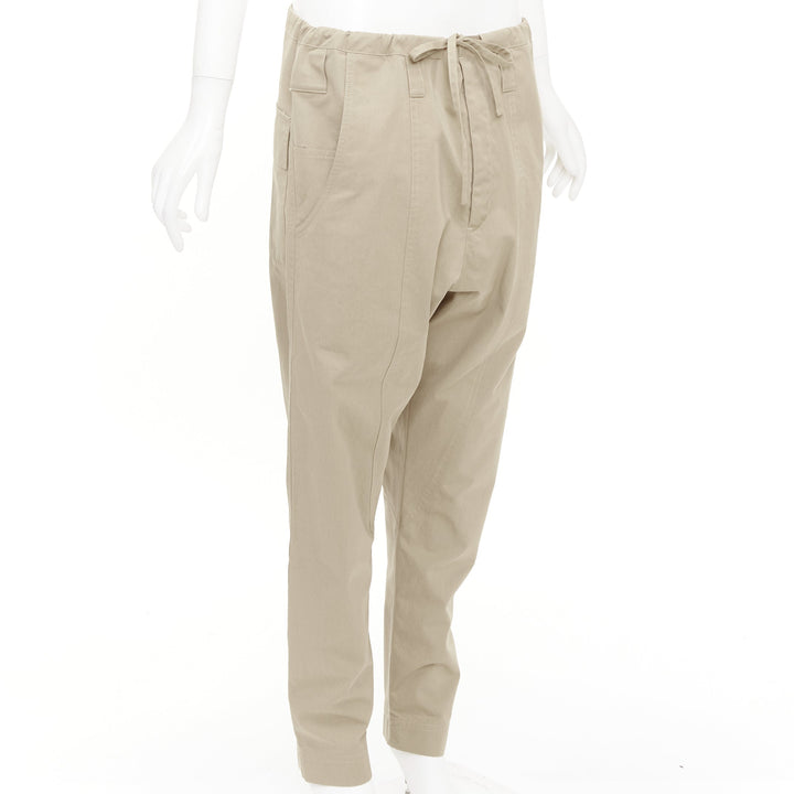 COLVILLE 2018 limited edition beige cotton drop crotch drawstring pants S