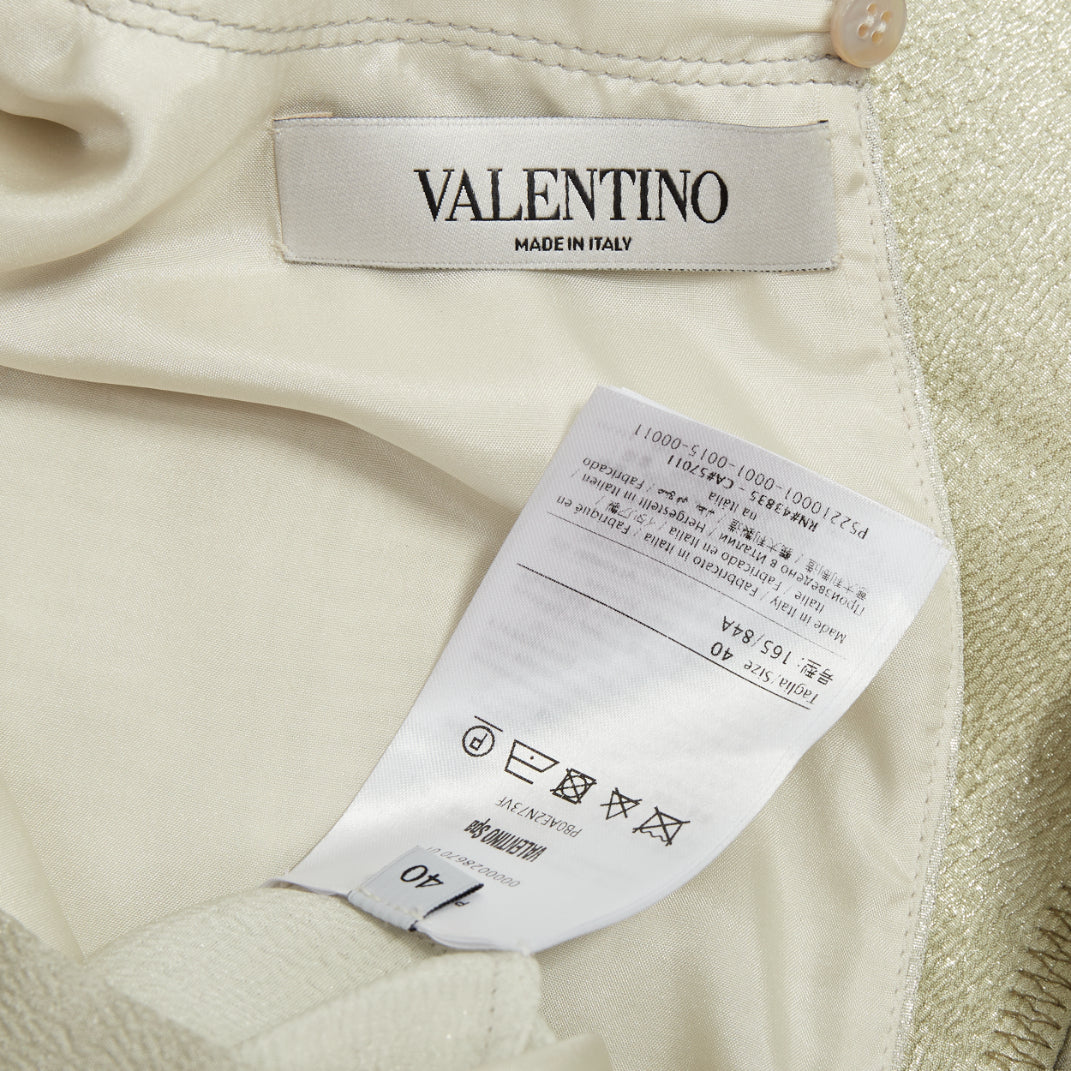 VALENTINO metallic silver green contrast bodice layered sleeveless top IT40 S