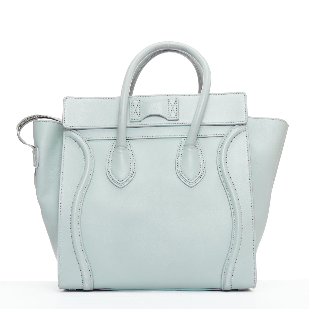 OLD CELINE Luggage Medium pastel blue leather tote bag