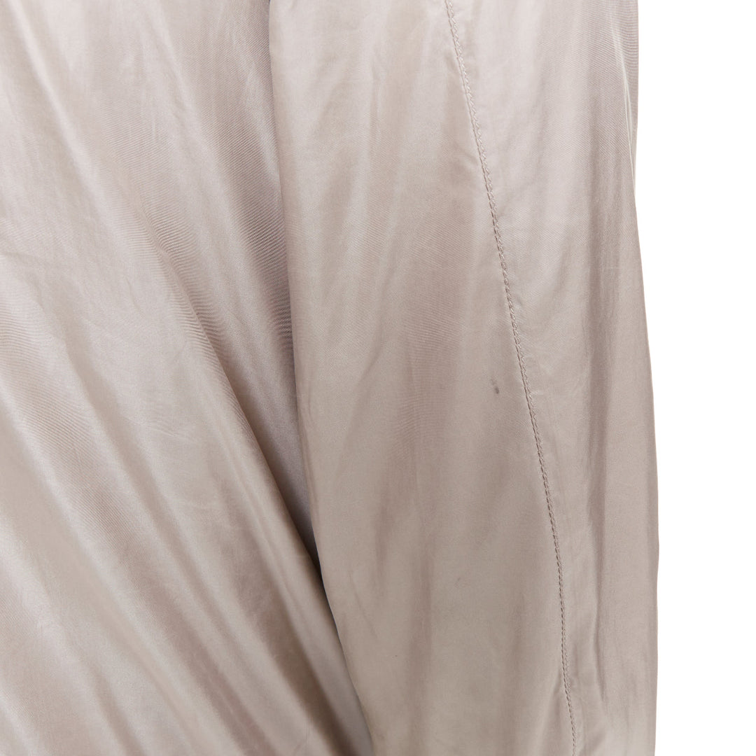 GIORGIO ARMANI champagne silver technical zip up blouson bomber jacket IT48 M