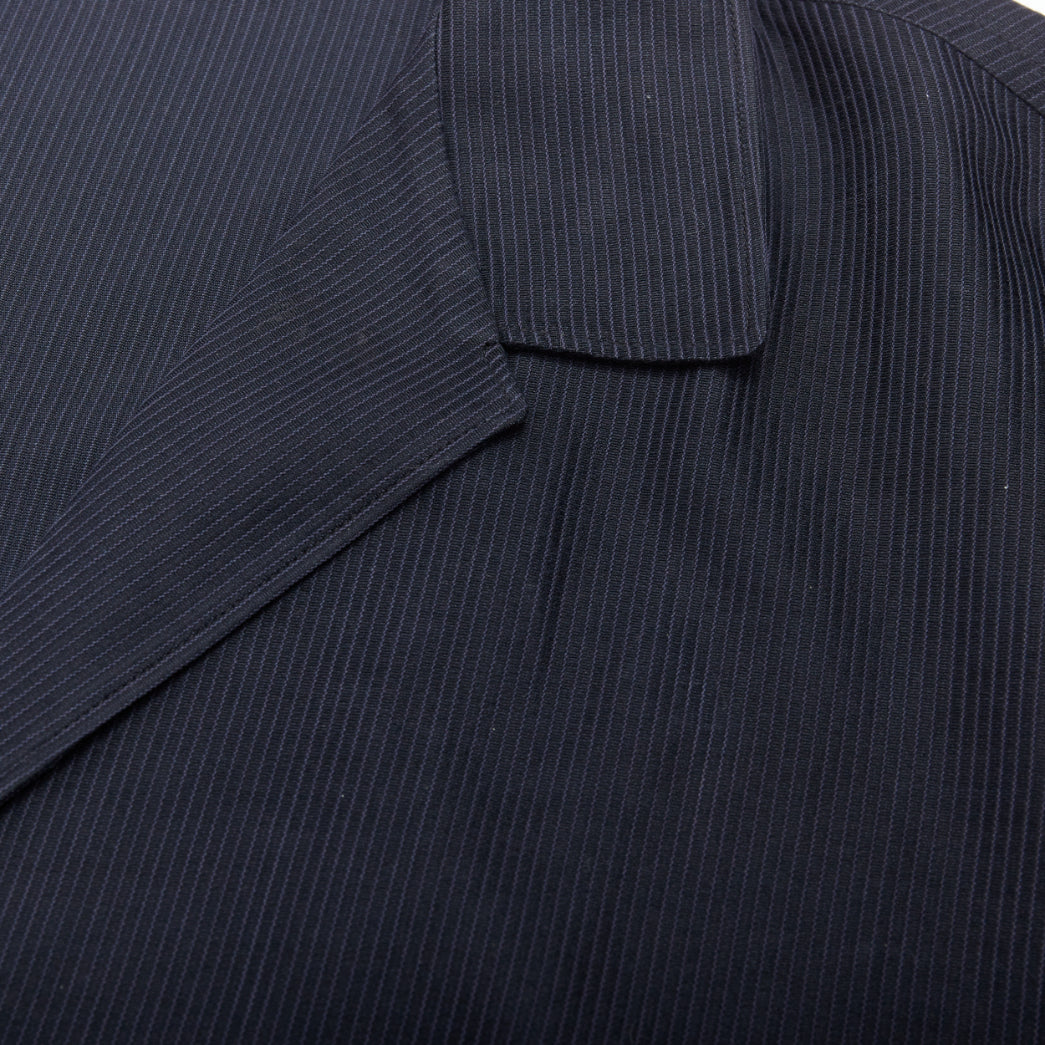YOHJI YAMAMOTO navy soft fabric stripe lightweight cropped blazer S