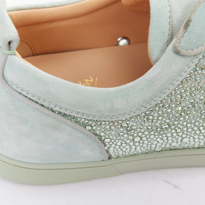 CHRISTIAN LOUBOUTIN Louis Junior Strass Flat Opalina Chrysolite sneaker EU43