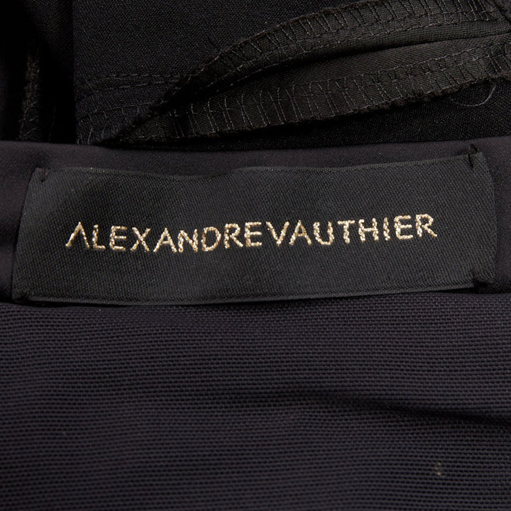 ALEXANDRE VAUTHIER black shiny high waisted wide cummerbund belt pants