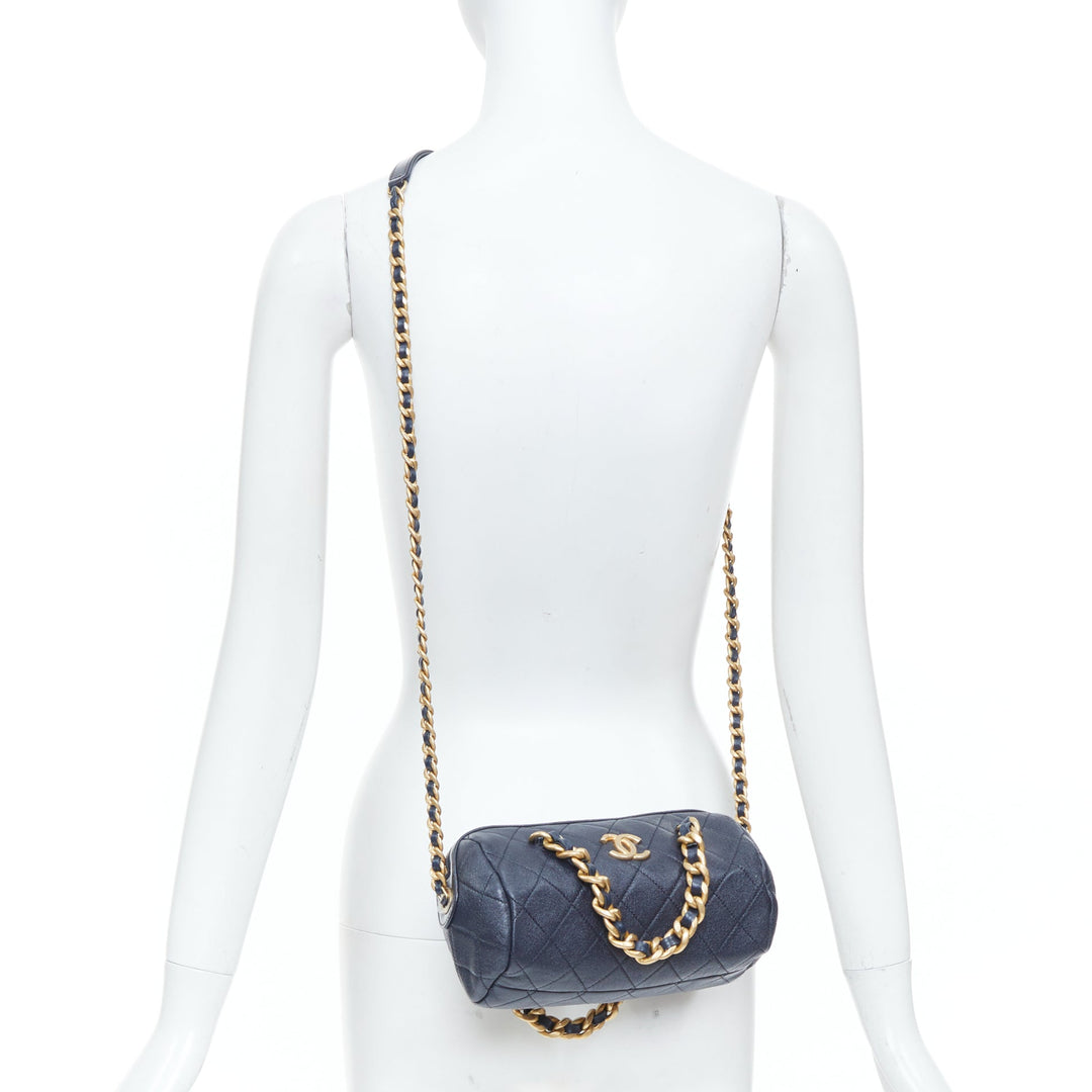 CHANEL 2020 Fashion Therapy Quilted Lambskin small gold hardware bowling bag