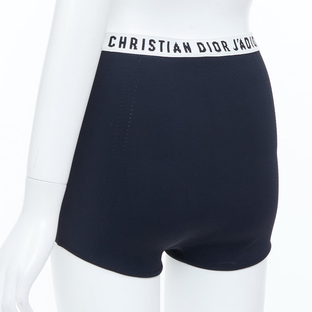 CHRISTIAN DIOR 2017 J'Adior black knit elasticated waistband brief shorts FR38 M
