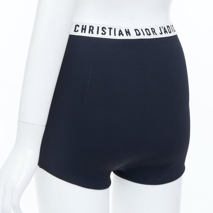 CHRISTIAN DIOR 2017 J'Adior black knit elasticated waistband brief shorts FR38 M