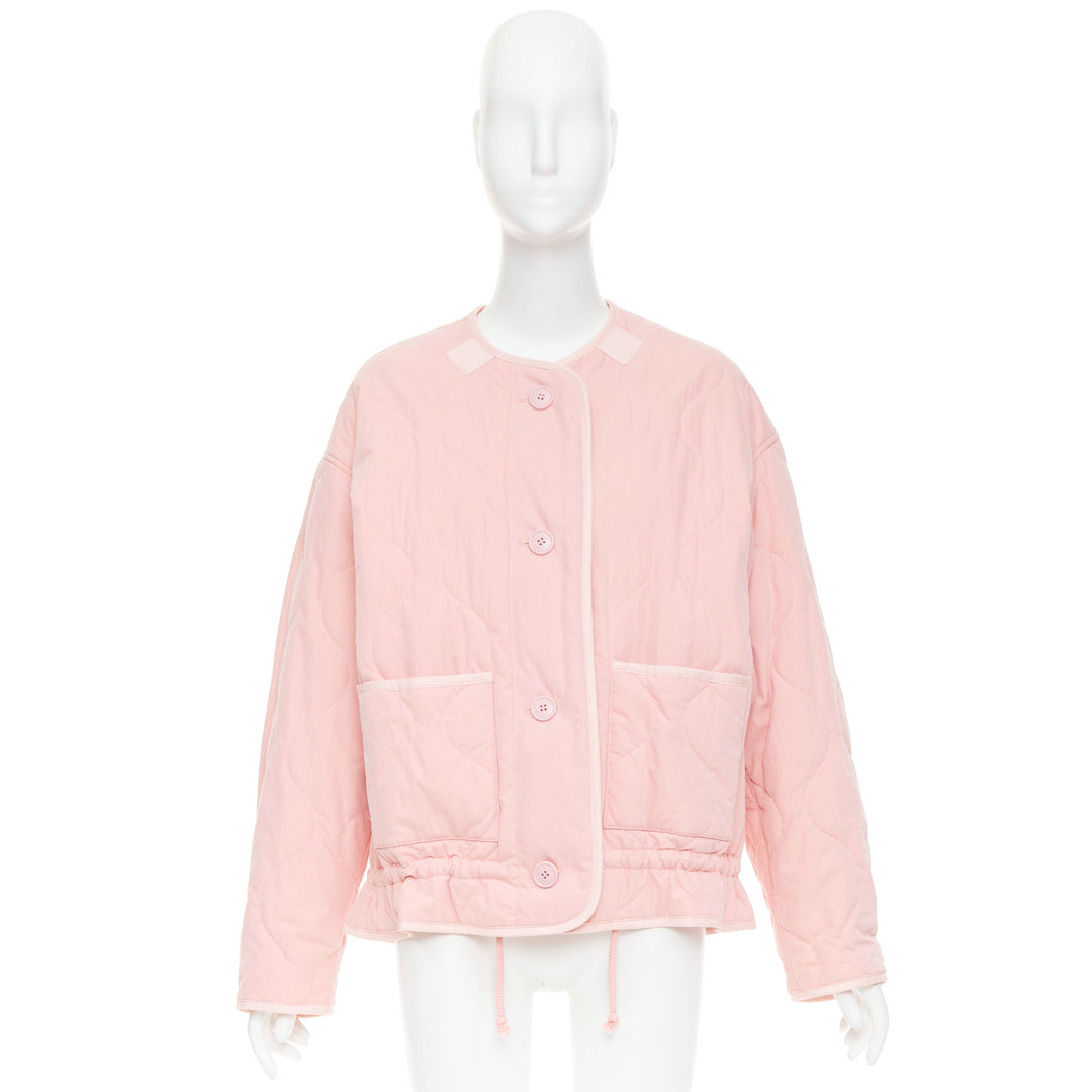 ISABEL MARANT Etoile Gretel light pink recycled cotton peplum padded coat FR36 S