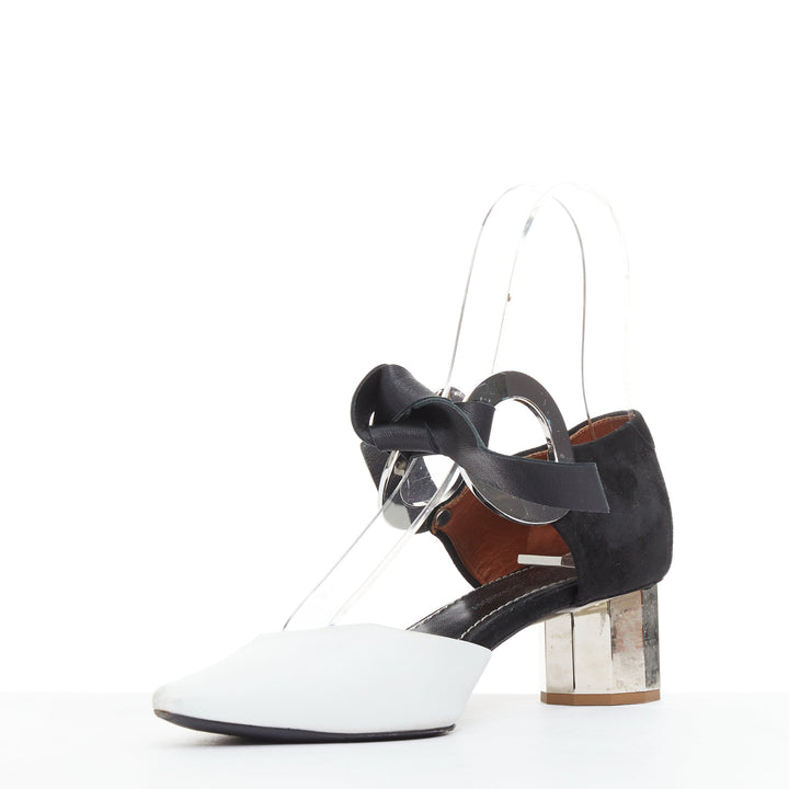PROENZA SCHOULER 2016 bicolor black white grommet metal heels EU36