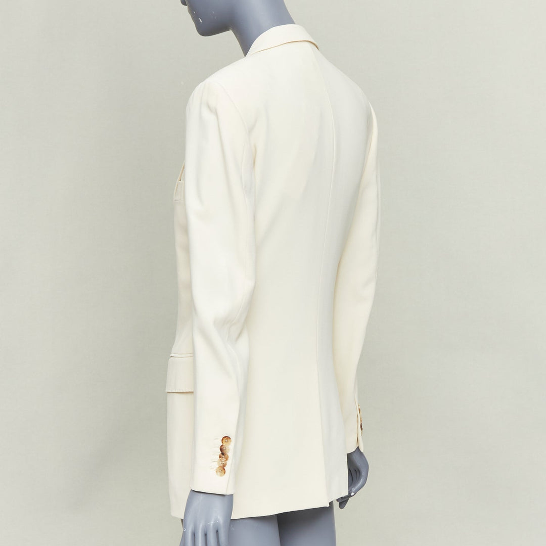 UMIT BENAN B+ off white wool blend handstitched blazer jacket IT38 XS