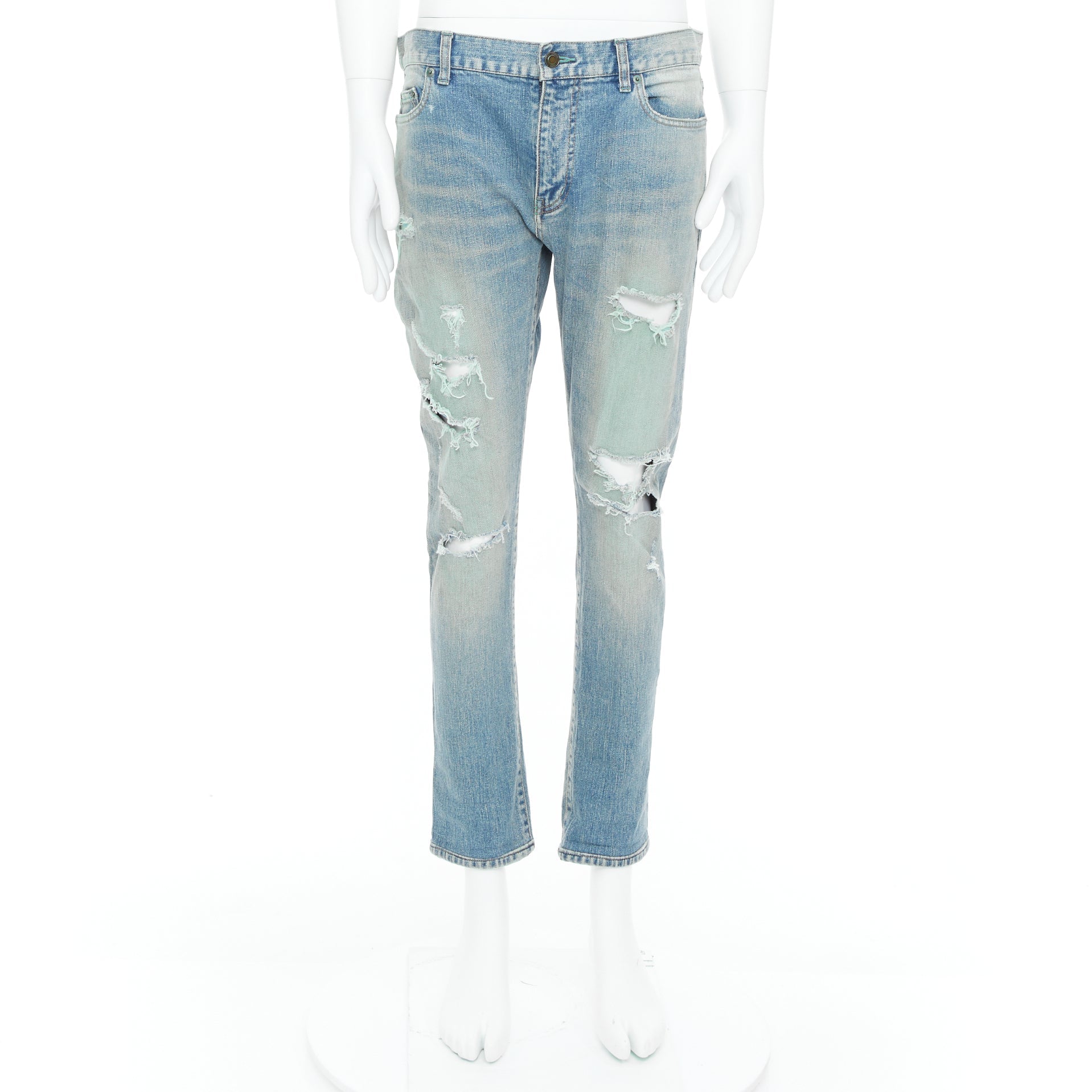 Saint Laurent by Hedi Slimane - Blue Women Casual Pants | JHROP