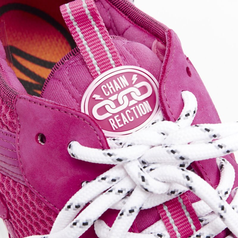 VERSACE Chain Reaction Blowzy shocking pink suede chunky dad sneaker EU39.5
