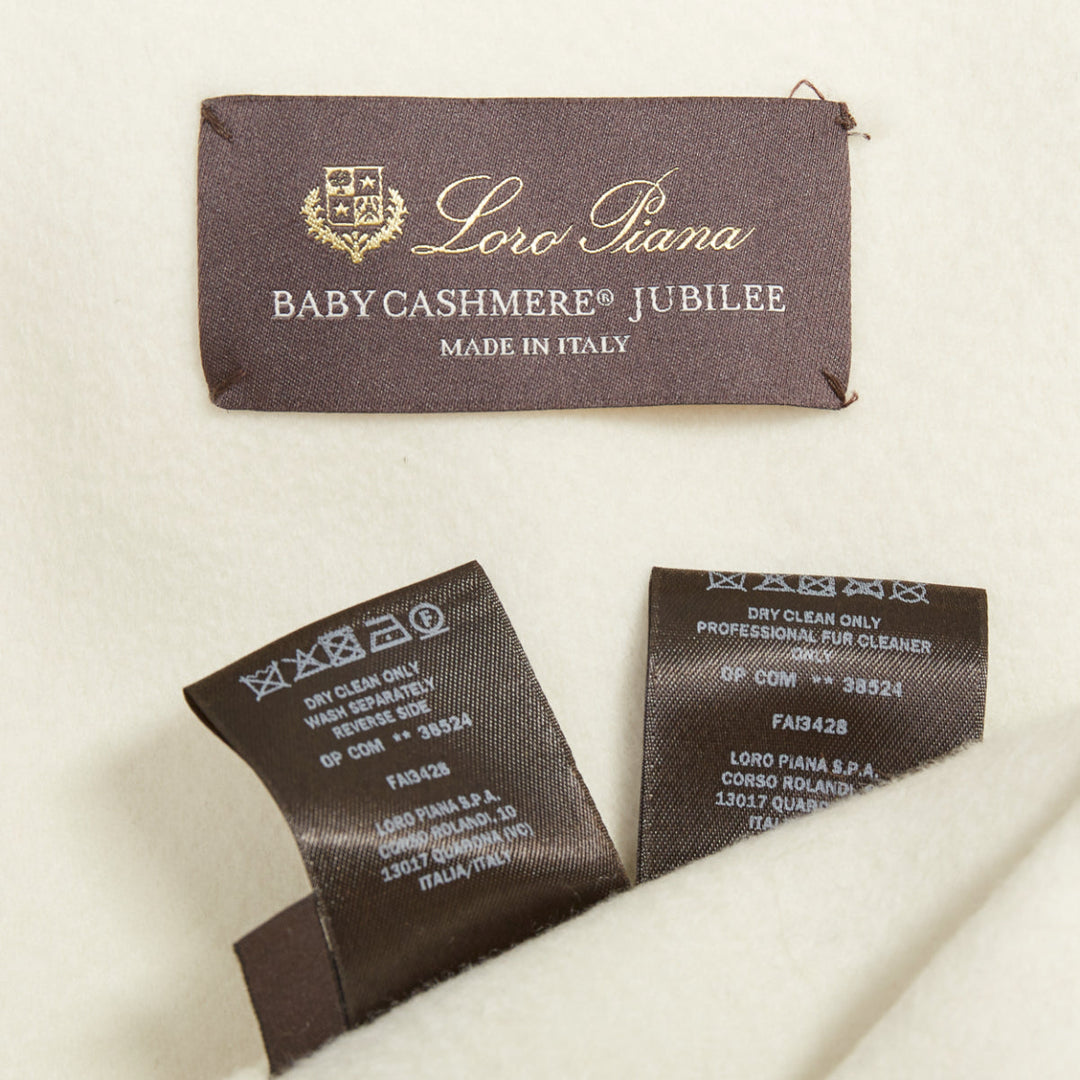 LORO PIANA Baby Cashmere Jubilee cream double face cashmere lambskin fur coat S