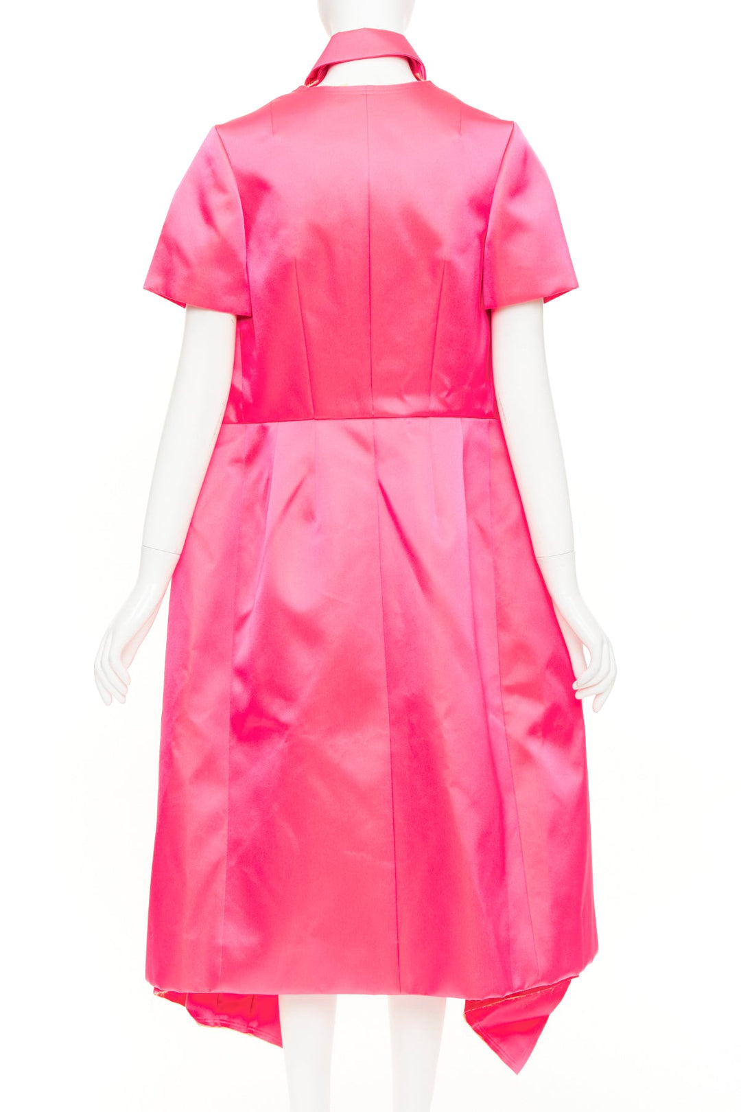 rare COMME DES GARCONS 2020 Runway fuschia pink structured satin layered coat S