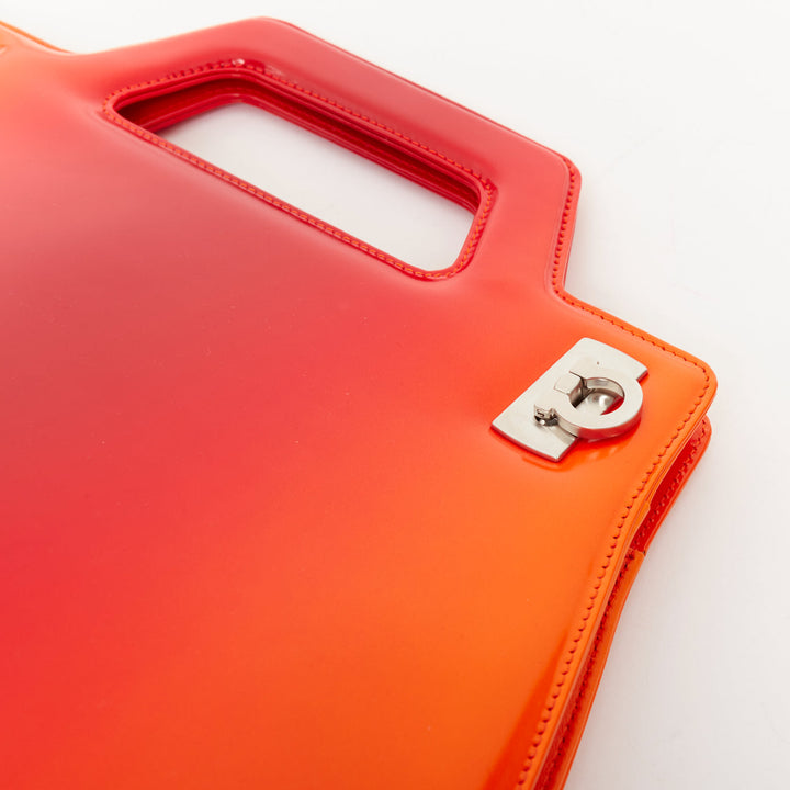 FERRAGAMO Maximilian Davis 2023 Runway Wanda sunset red orange airbrush bag