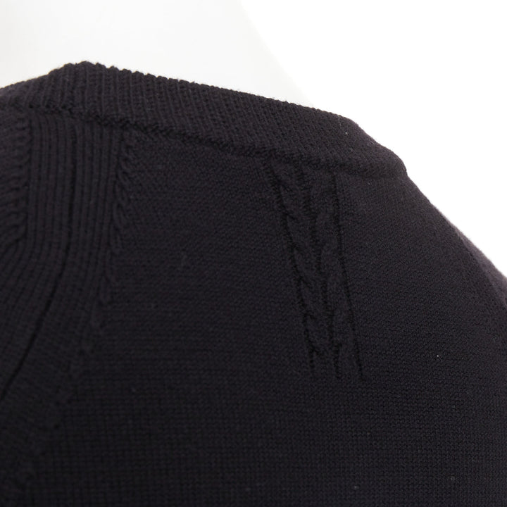 SAINT LAURENT 2016 wool black classic crew neck raglan sleeve pullover sweater S
