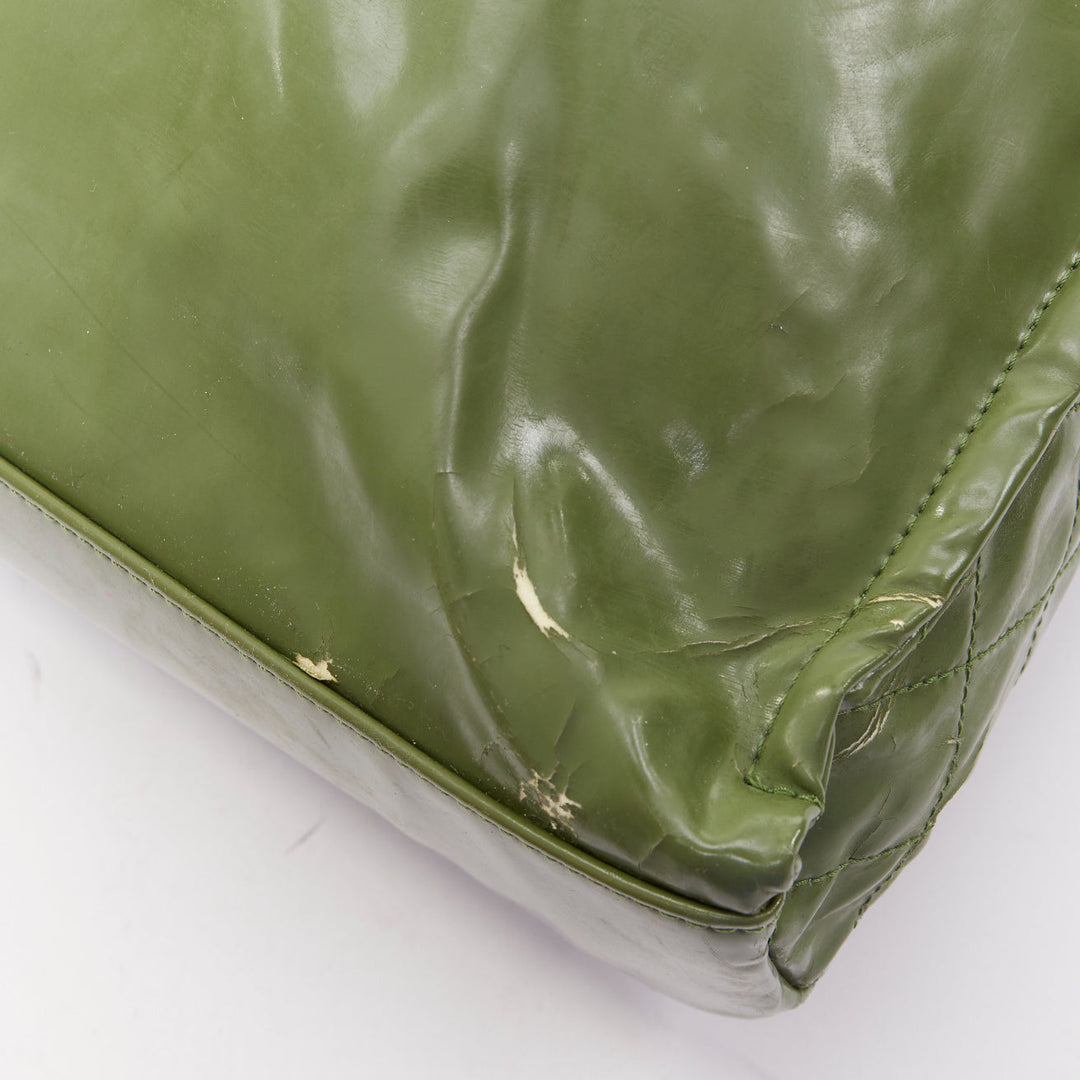 CHANEL 2011 Harrods Limited Edition Cabas green PVC North South Shopper bag