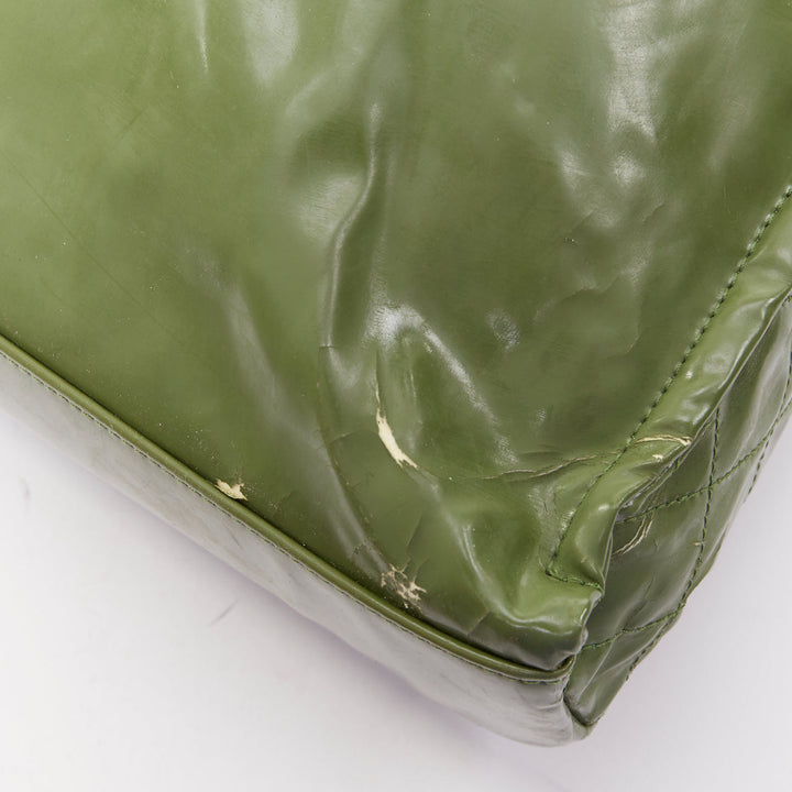 CHANEL 2011 Harrods Limited Edition Cabas green PVC North South Shopper bag